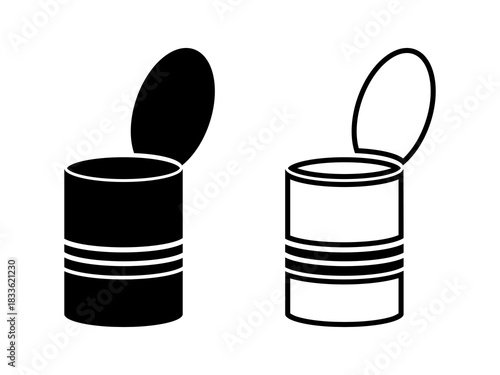Open can icon, food can vector illustration.