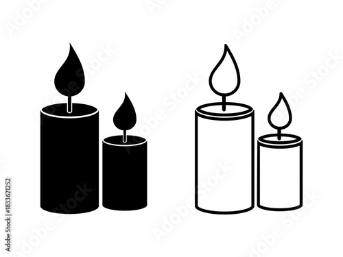Set of candlestick vector icons