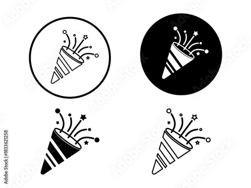 Confetti Party Vector, Popper Icon.