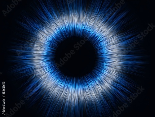 Neon blue streaks with fading edges, center space clear