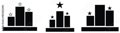 Growing graph icon set.  chart icon.