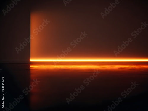 Bright orange beam across moody background, middle zone empty