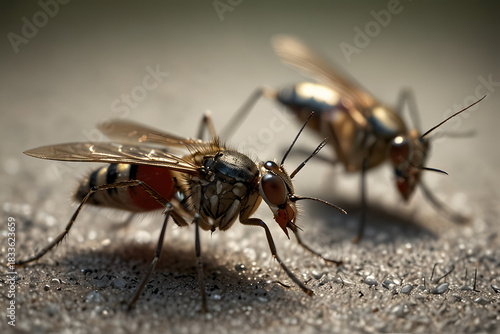 extreme close up of a mosquitoes