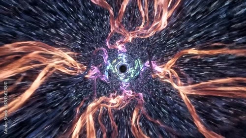 Cosmic Journey - A Hypnotic Dive into a Colorful Wormhole.