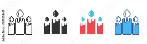 Candle Icon Set. Designed In Multi Style