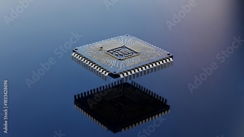 Electronic chip processor technology cpu microchip circuit board integrated circuit microelectronics component
