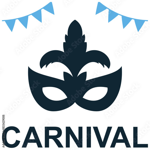 Carnival Icon Vector Ideal for funfair, festival, amusement, celebration, and leisure graphics. Symbolizes fun, entertainment, rides, and festive event.