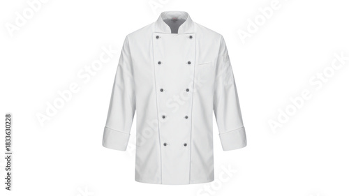 Professional chef coat ready for culinary creations, food service attire
