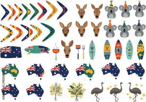 Colorful Australian Symbols and Icons A Celebration of Down Under
