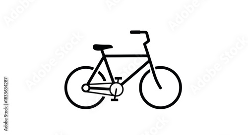 Simple Black Silhouette of a Classic Bicycle.