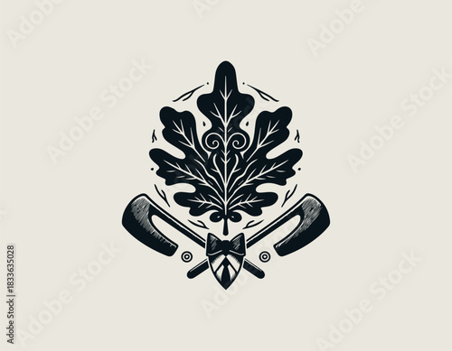 The Oak Leaf black vector logo illustration