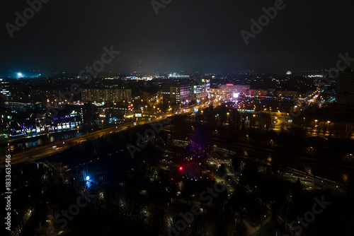 Wallpaper Mural Night. Central part of the city of Kaliningrad, Russia Torontodigital.ca