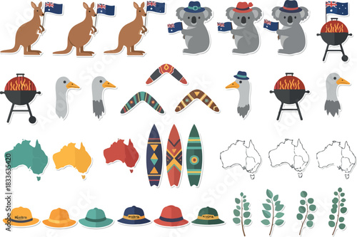 Australian Adventure Icons of Wildlife, Culture, and Summer Fun