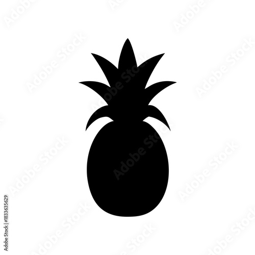 Silhouette of a pineapple on transparent background