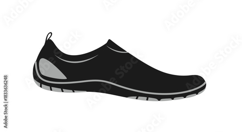 Black Water Shoe Aqua Sock for Swimming and Beach Activities.