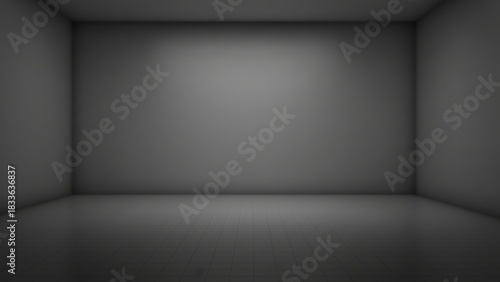 Wallpaper Mural A gray room with a spotlight shining on the back wall creating a simple and minimalist design Torontodigital.ca