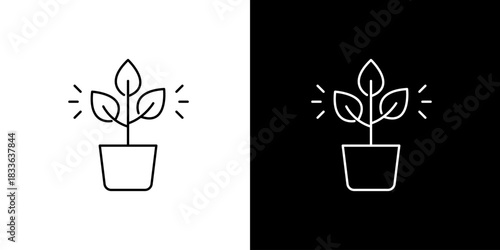 Plant Pot Icon Versatile Design for Growth and Nature-Themed Applications