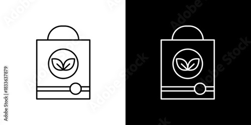 Shopping bag with leaf icon eco-friendly shopping for natural and organic products