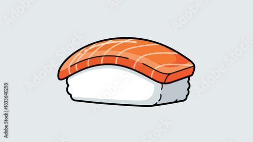 Delicious Salmon Nigiri Sushi Illustration Asian Cuisine Food Art