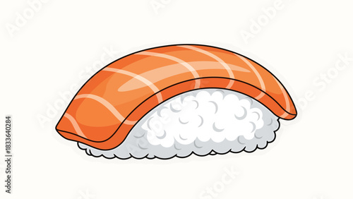 Delicious Salmon Nigiri Sushi Illustration Japanese Cuisine Food Art