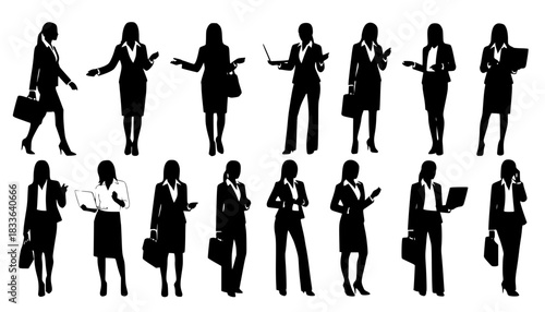 Business woman silhouettes vector
