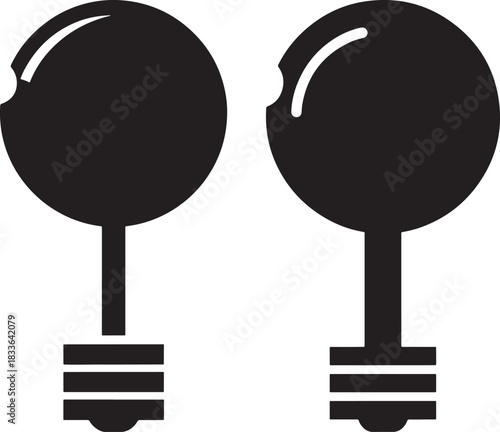 Two light bulb silhouettes with broken filaments silhouette