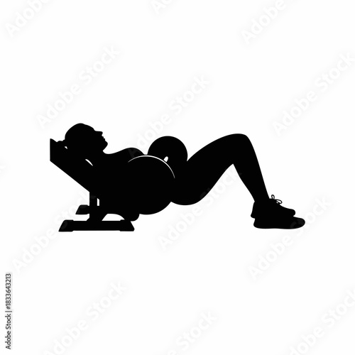 silhouette vector of woman exercising Barbell Hip Thrust on  white background