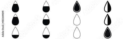 Water drop shape. water drops icon set. Water or oil drop. Flat design Isolated on white background - vector illustration 