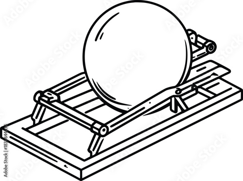 Isometric illustration of crystal ball with stand for fortune telling concept