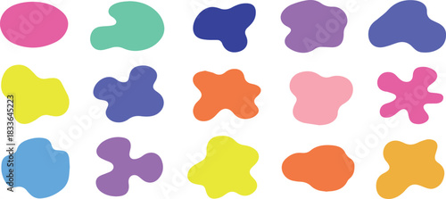 Colorful abstract blob shape organic, vector illustration set