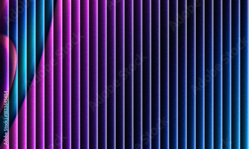 Neon glass spiral wave of transparent lines with blue brown gradient on dark 3d background. Abstract dna structure for science technology design. Futuristic graphic render wallpaper. 3D illustration