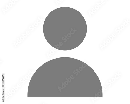 Simple gray silhouette icon of a person isolated on transparent background