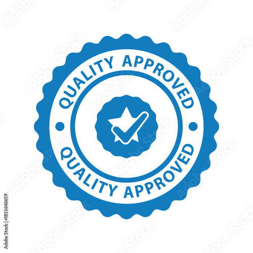 Premium quality approved certified seal badge icon Vector