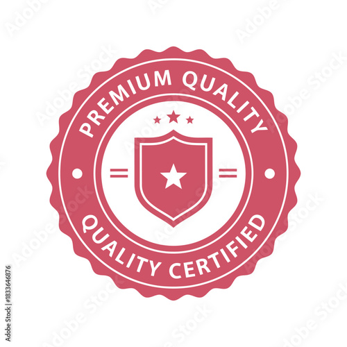 Premium quality certified badge guarantee seal vector icon Vector