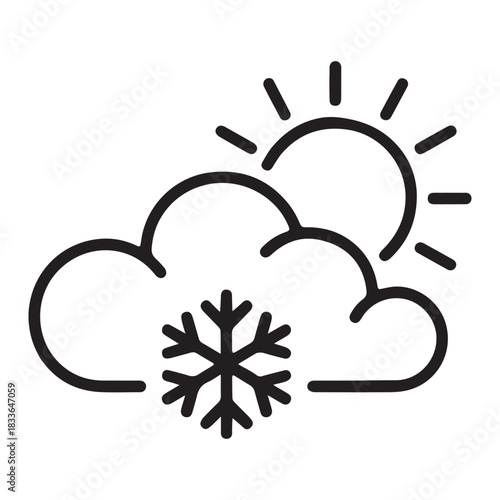 Sun and snowflake icon representing winter weather