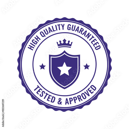 Premium quality guaranteed badge   tested & approved certification Vector