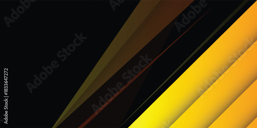Abstract black and dark background with glowing yellow lights, geometric shapes, and subtle gradients. Suitable for advertising, technology, modern design, presentations, and futuristic digital.