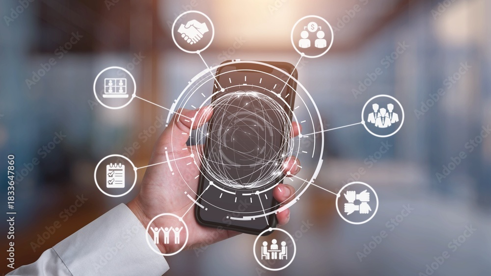 Naklejka premium The concept of teamwork fosters collaboration for business success. Effective teamwork enhances communication and productivity, leading to the achievement of shared organizational goals. Gist