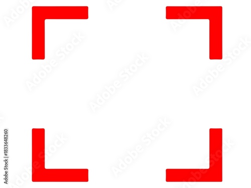 Red focus frame corner icon isolated on white background