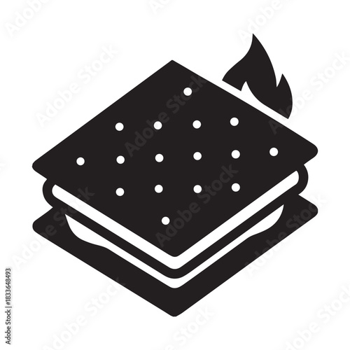 s mores snack icon vector illustration
