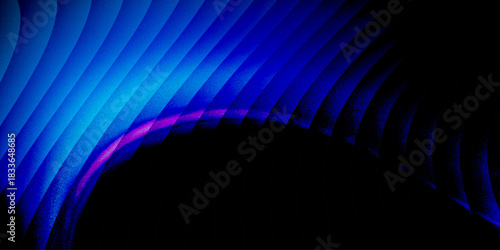 Neon glass spiral wave of transparent lines with blue brown gradient on dark 3d background. Abstract dna structure for science technology design. Futuristic graphic render wallpaper. 3D illustration