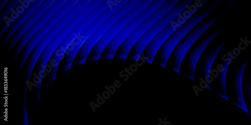 Neon glass spiral wave of transparent lines with blue brown gradient on dark 3d background. Abstract dna structure for science technology design. Futuristic graphic render wallpaper. 3D illustration