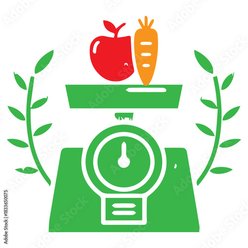 Healthy Food Weighing Icon