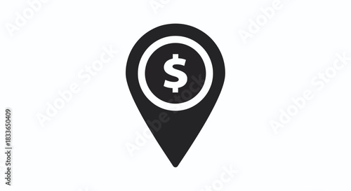 Bank Location Pin Icon, map pointer icons	
