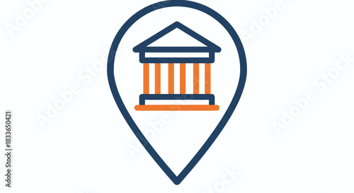Bank Location Pin Icon, map pointer icons	
