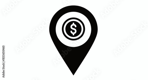 Bank Location Pin Icon, map pointer icons	
