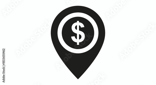 Bank Location Pin Icon, map pointer icons	
