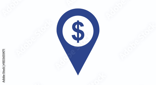 Bank Location Pin Icon, map pointer icons	
