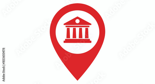 Bank Location Pin Icon, map pointer icons	
