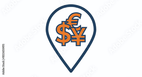 Bank Location Pin Icon, map pointer icons	
